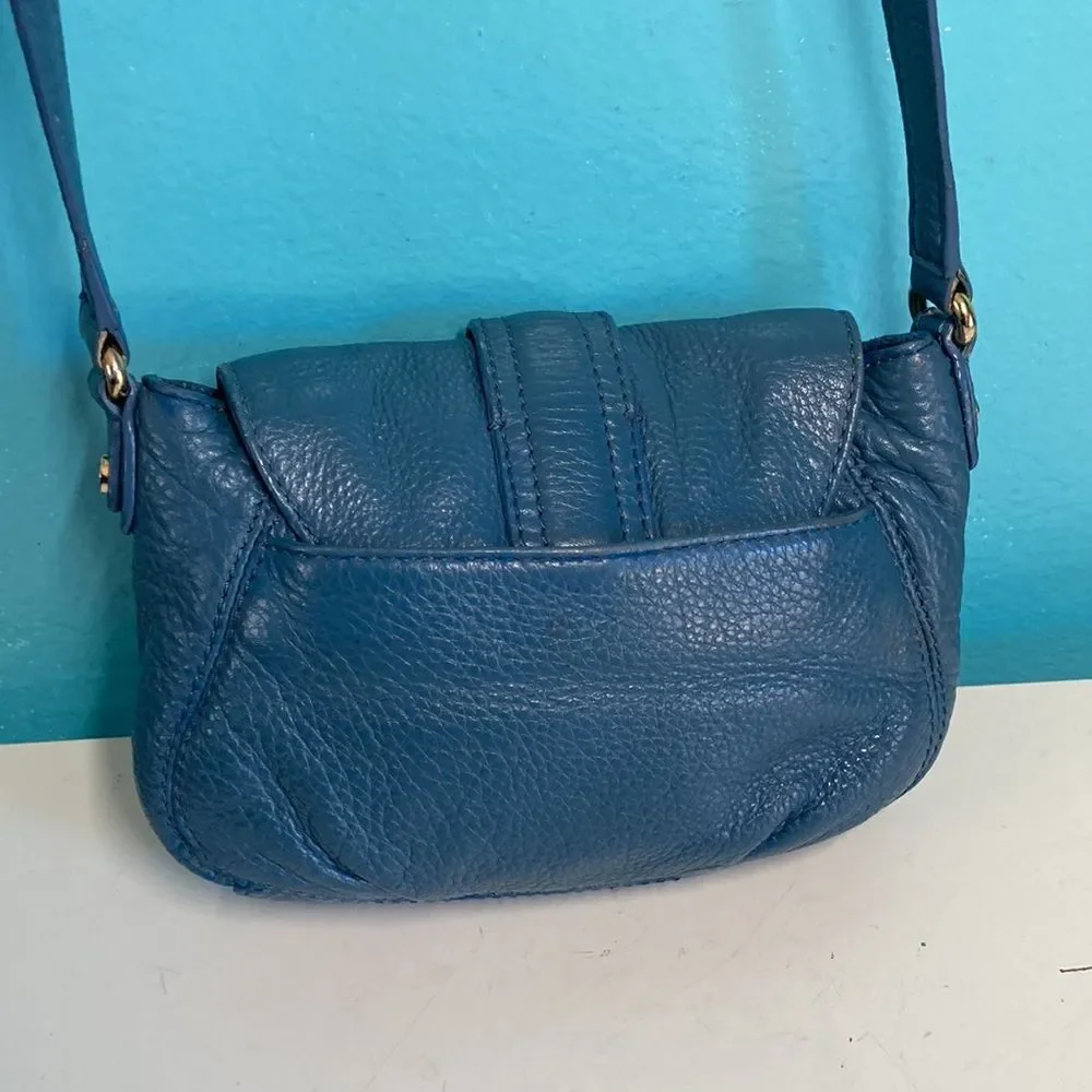 Michael Kors Blue Leather Small Crossbody Bag 6' X 8
